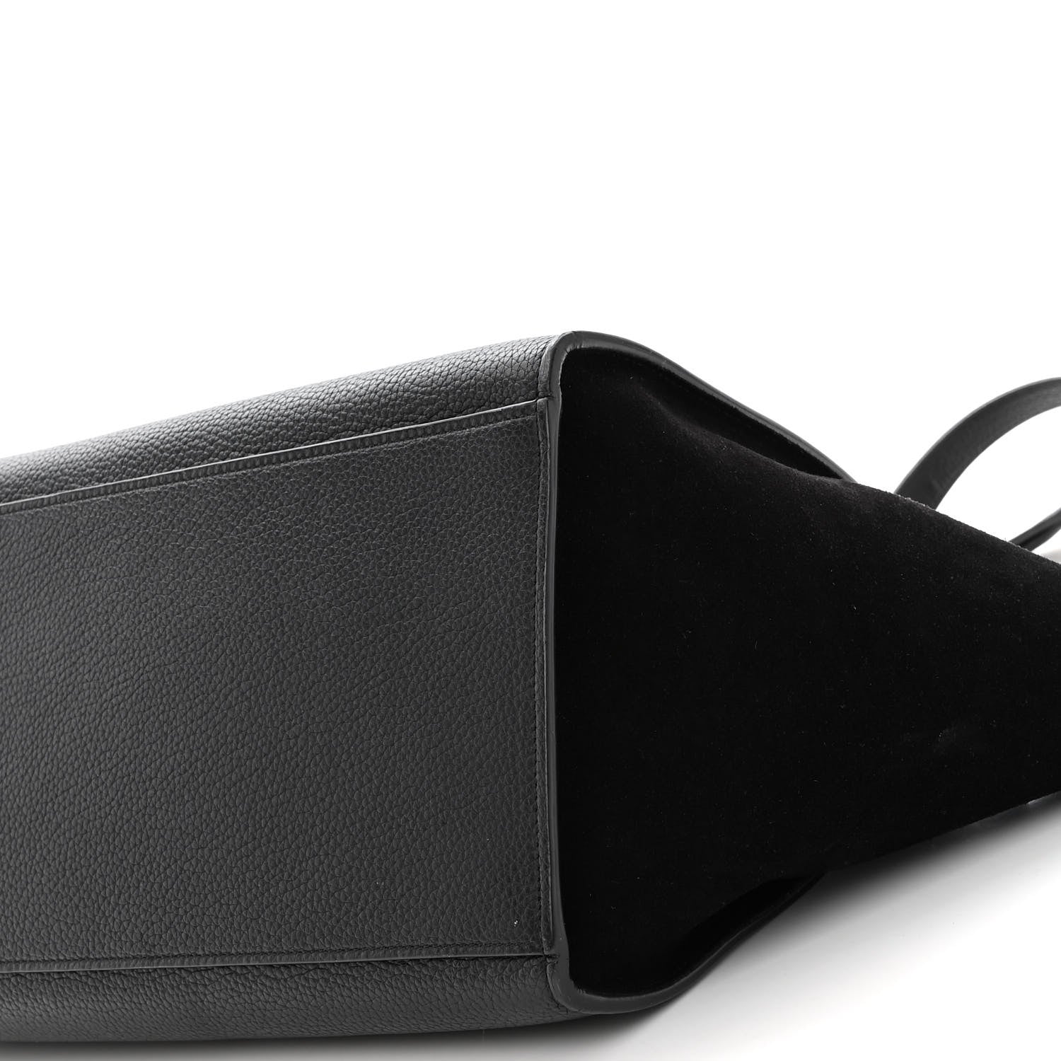 Celine Drummed Calfskin Suede Small Trapeze Black 9 of 10