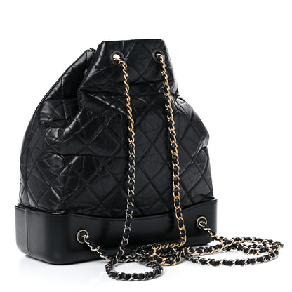 Chanel Aged Calfskin Quilted Gabrielle Backpack Black 3 of 13