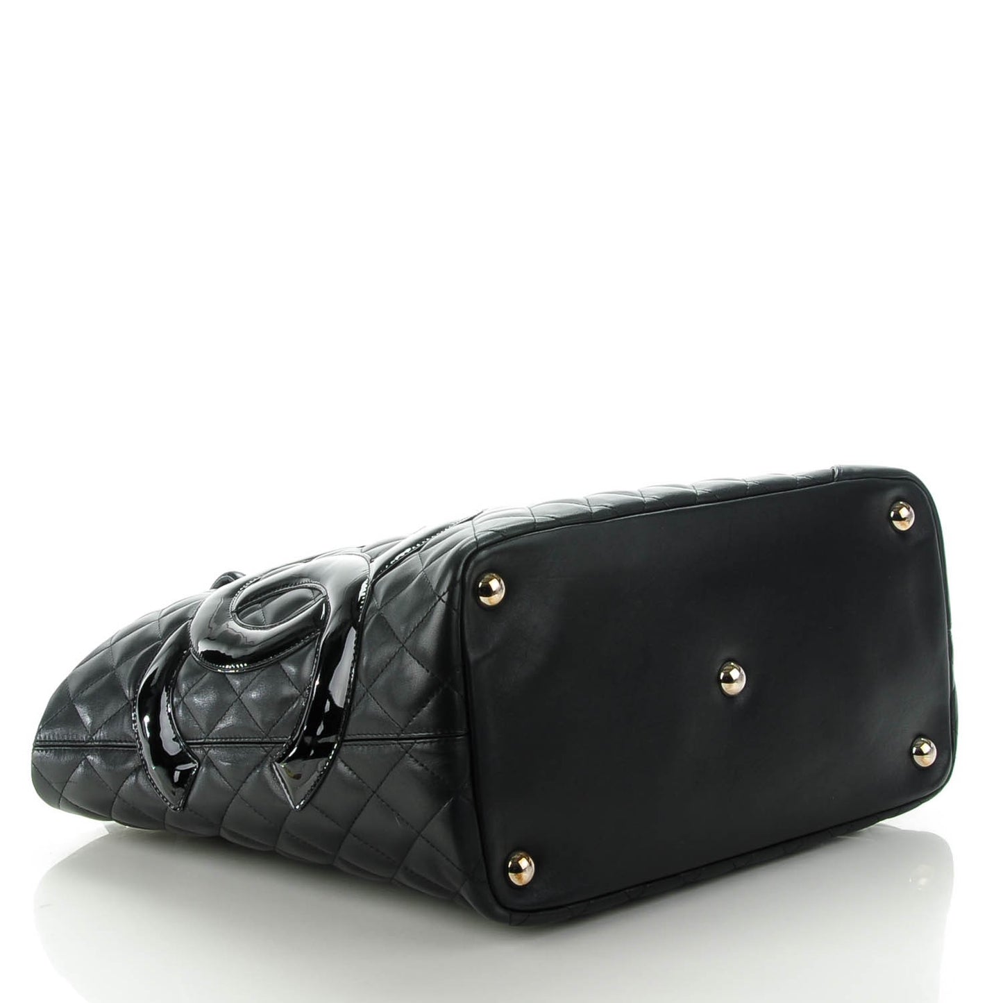Calfskin Quilted Large Cambon Tote Black