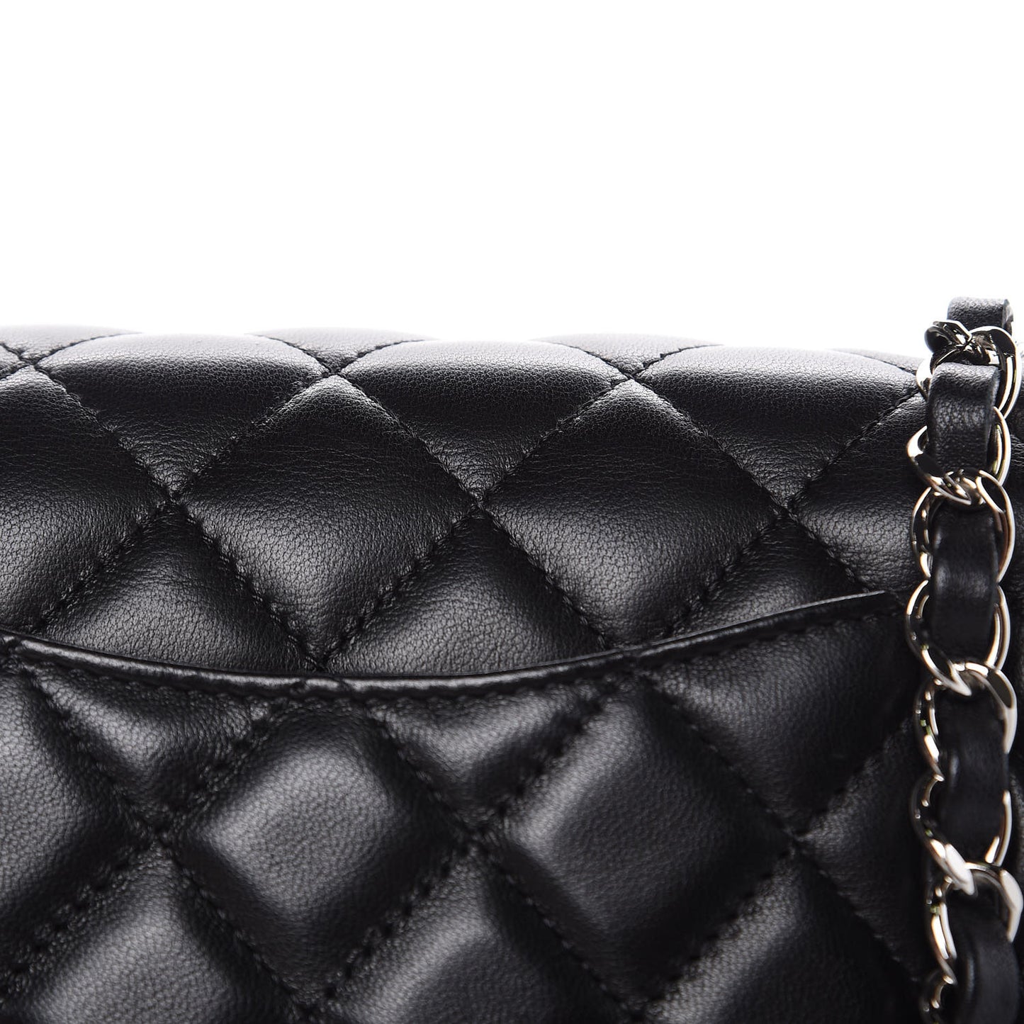 Lambskin Quilted Mini Rectangular Flap Black