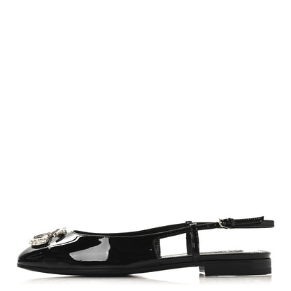 Gucci Vernice Crystal GG Harlow Ballet Flats 36 Black 1 of 10