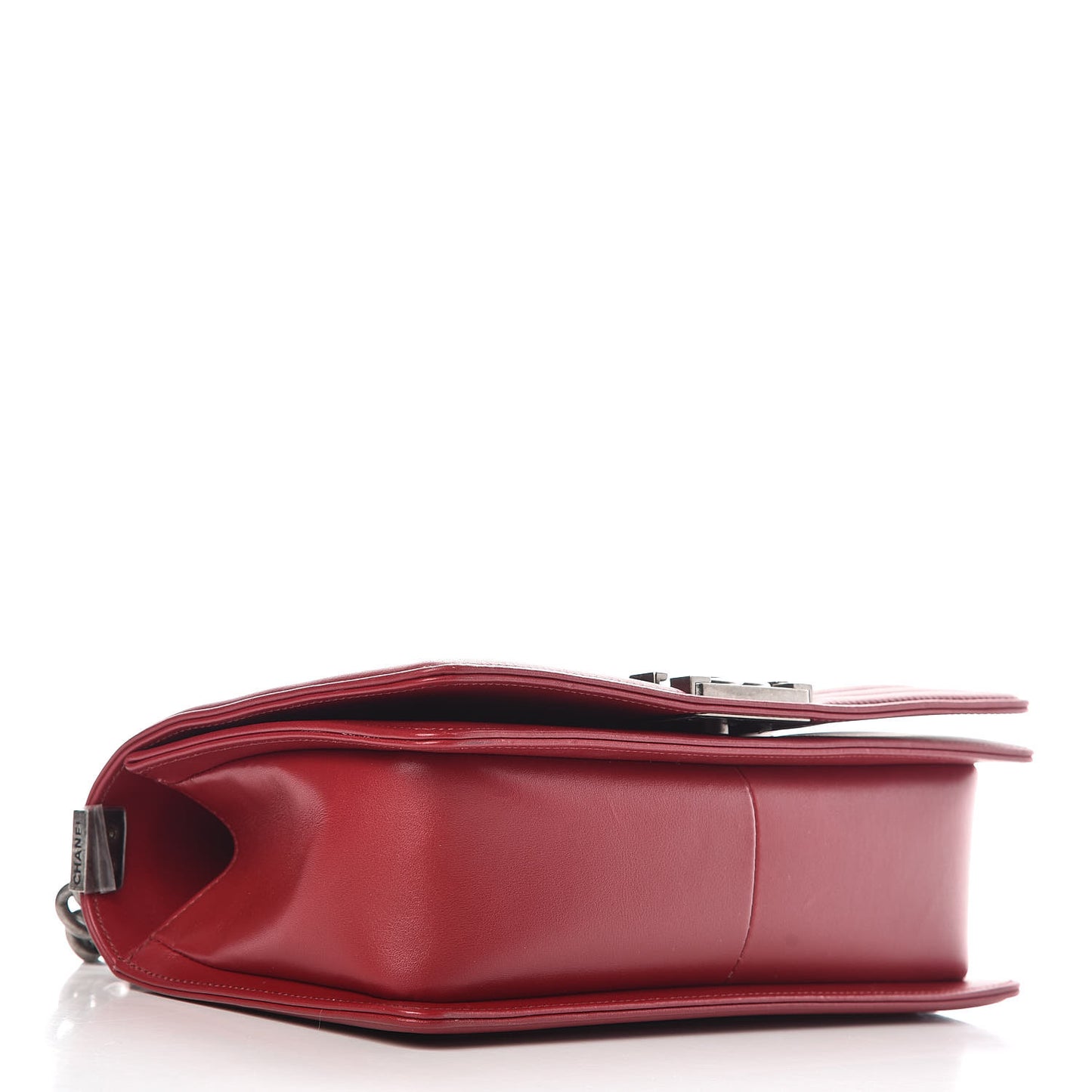 Calfskin Chevron Quilted Medium Boy Flap Red