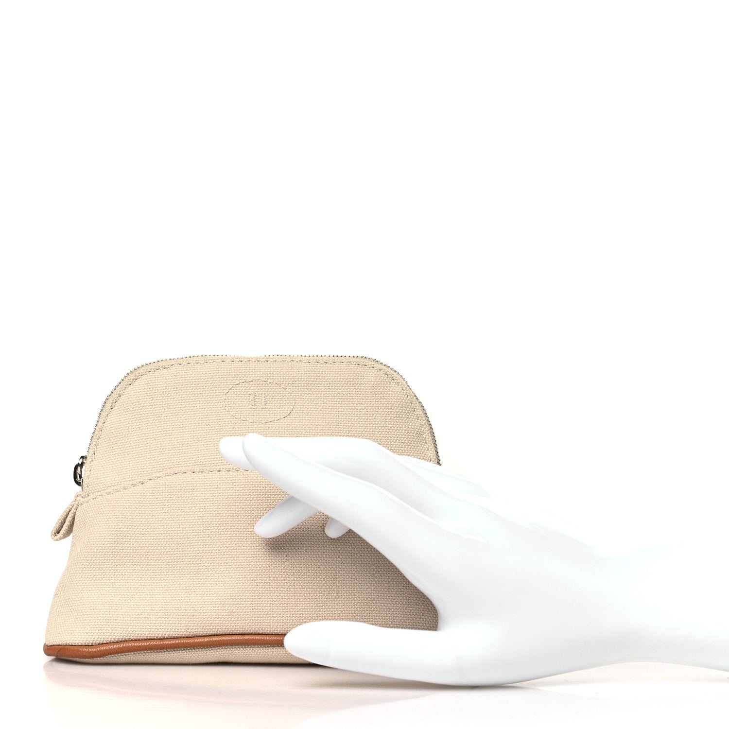 Hermes Cotton Canvas Mini Mini Bolide Travel Cosmetic Pouch Natural 2 of 9