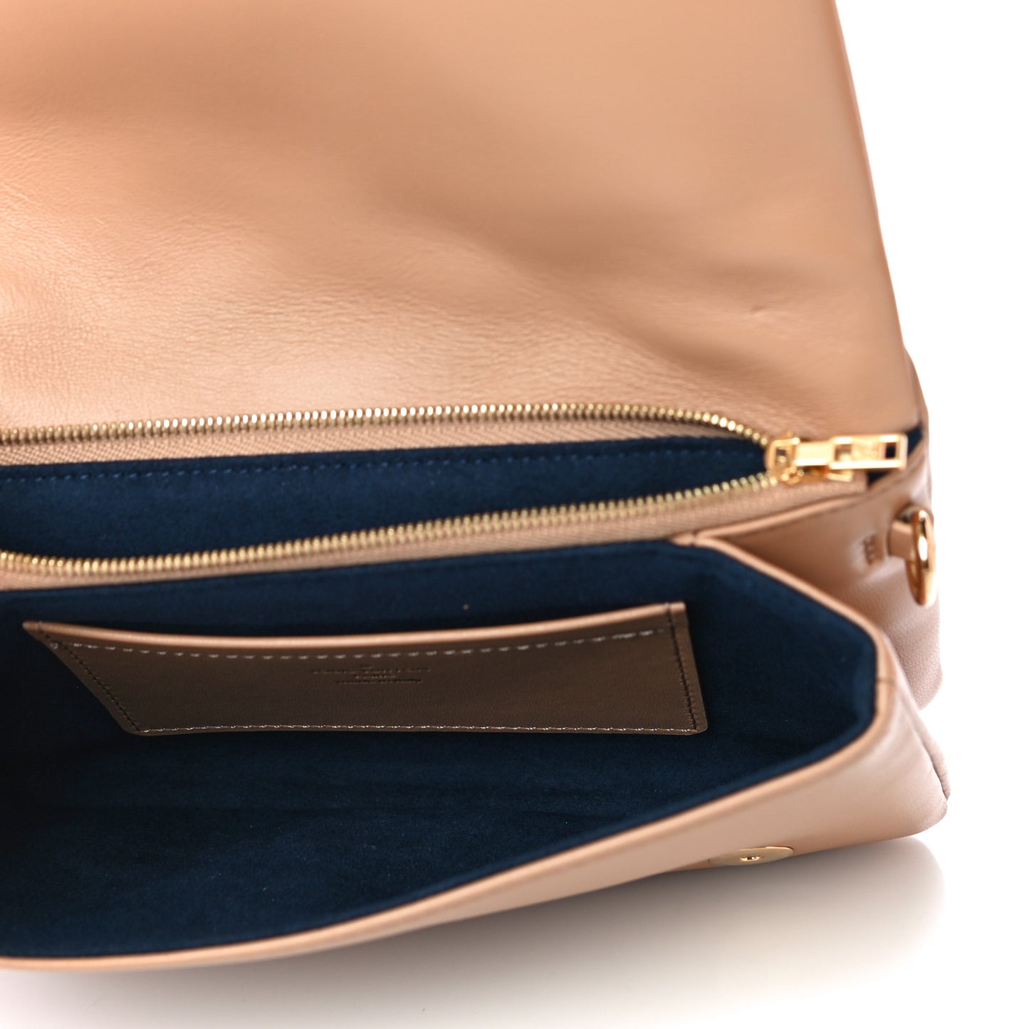 Lambskin Embossed Monogram Pochette Coussin Camel