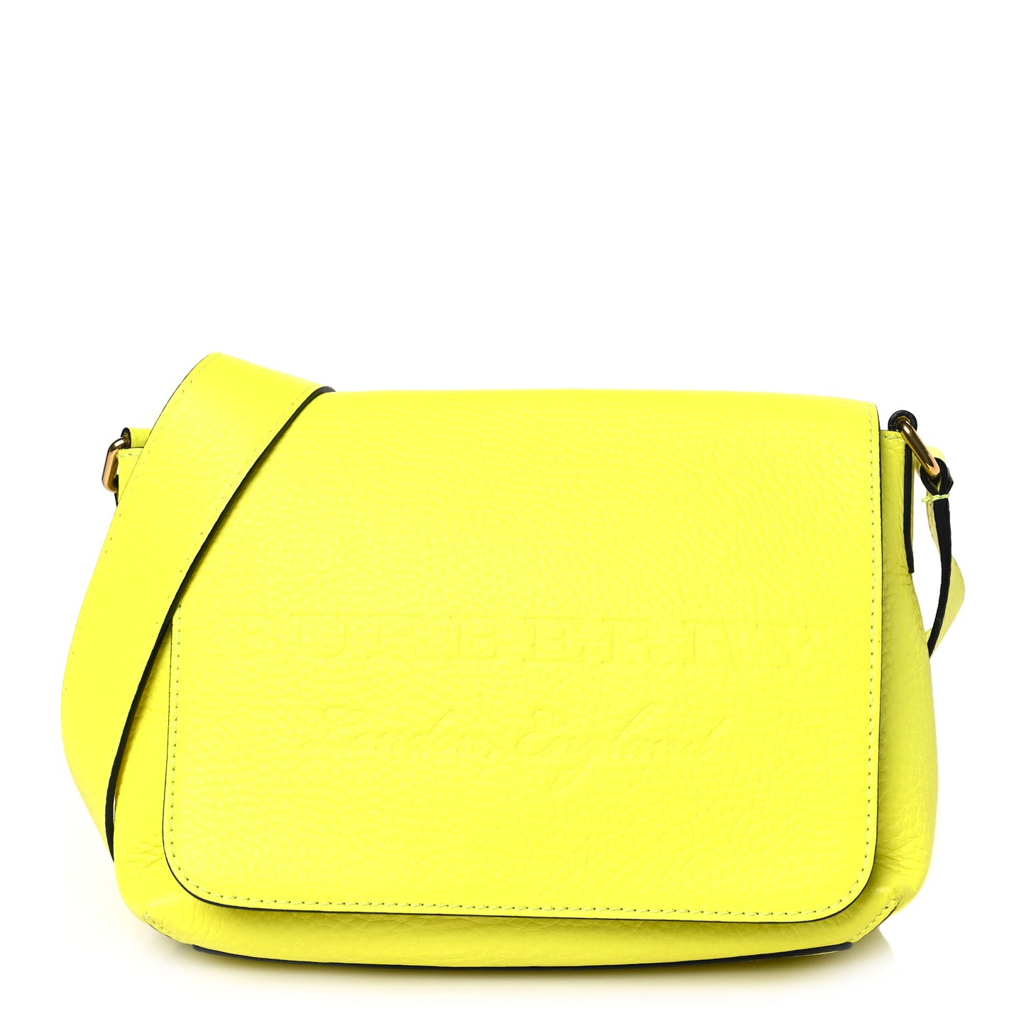 Signature Grain Small Burleigh Crossbody Bag Neon Yellow