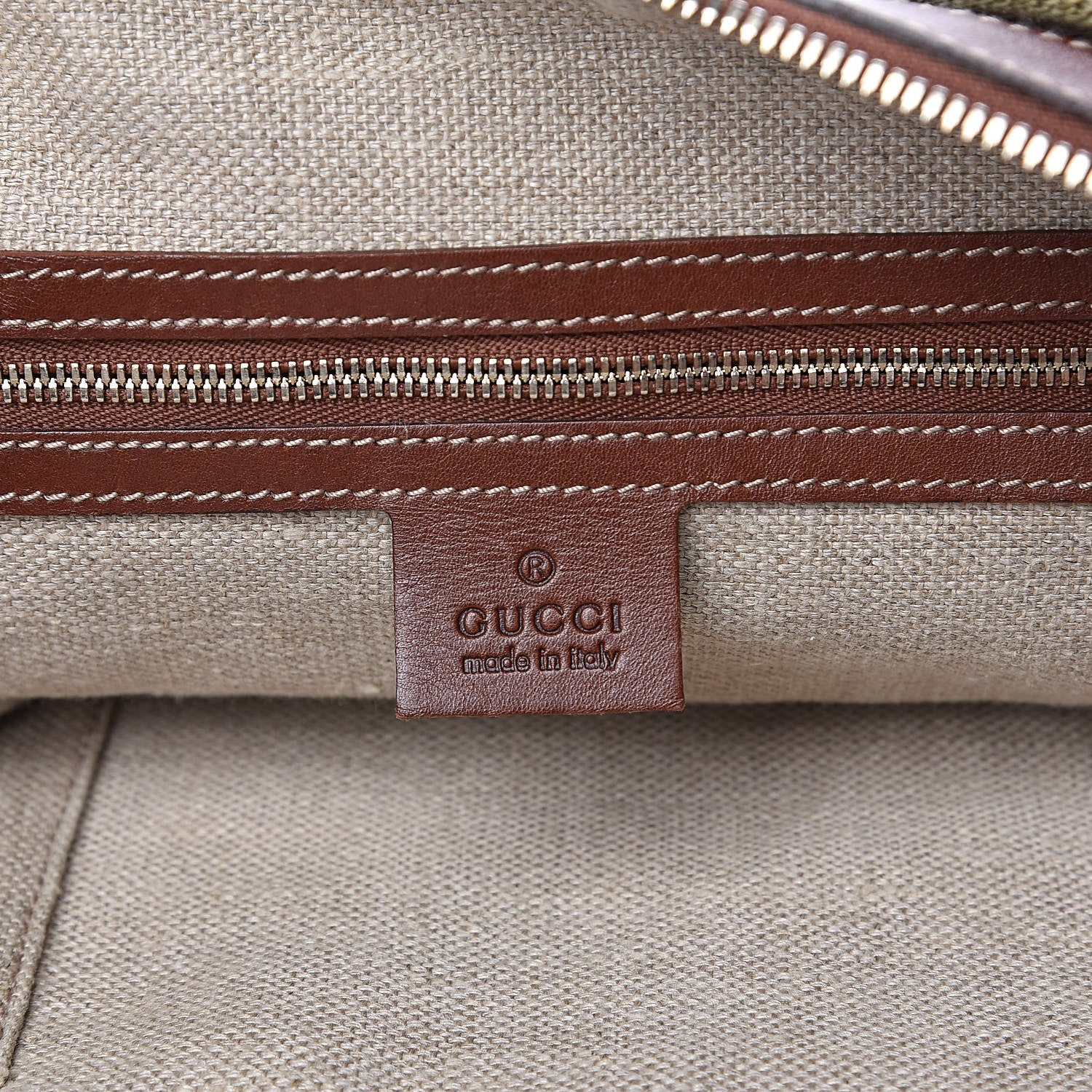 Gucci Calfskin Web Strap Hobo Brown 6 of 11