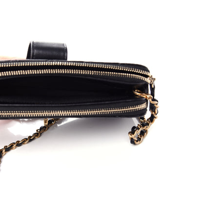 Chanel Goatskin Quilted CC Clutch With Chain Black 5 of 11
