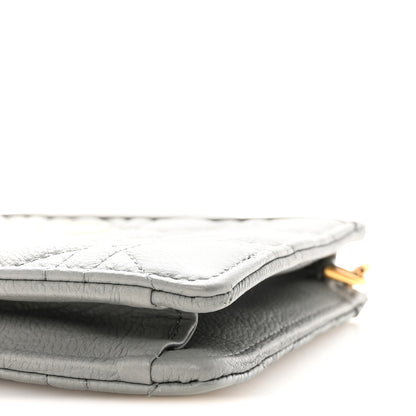 Christian Dior Calfskin Cannage Caro Zipped Pouch With Chain Grey 10 of 10
