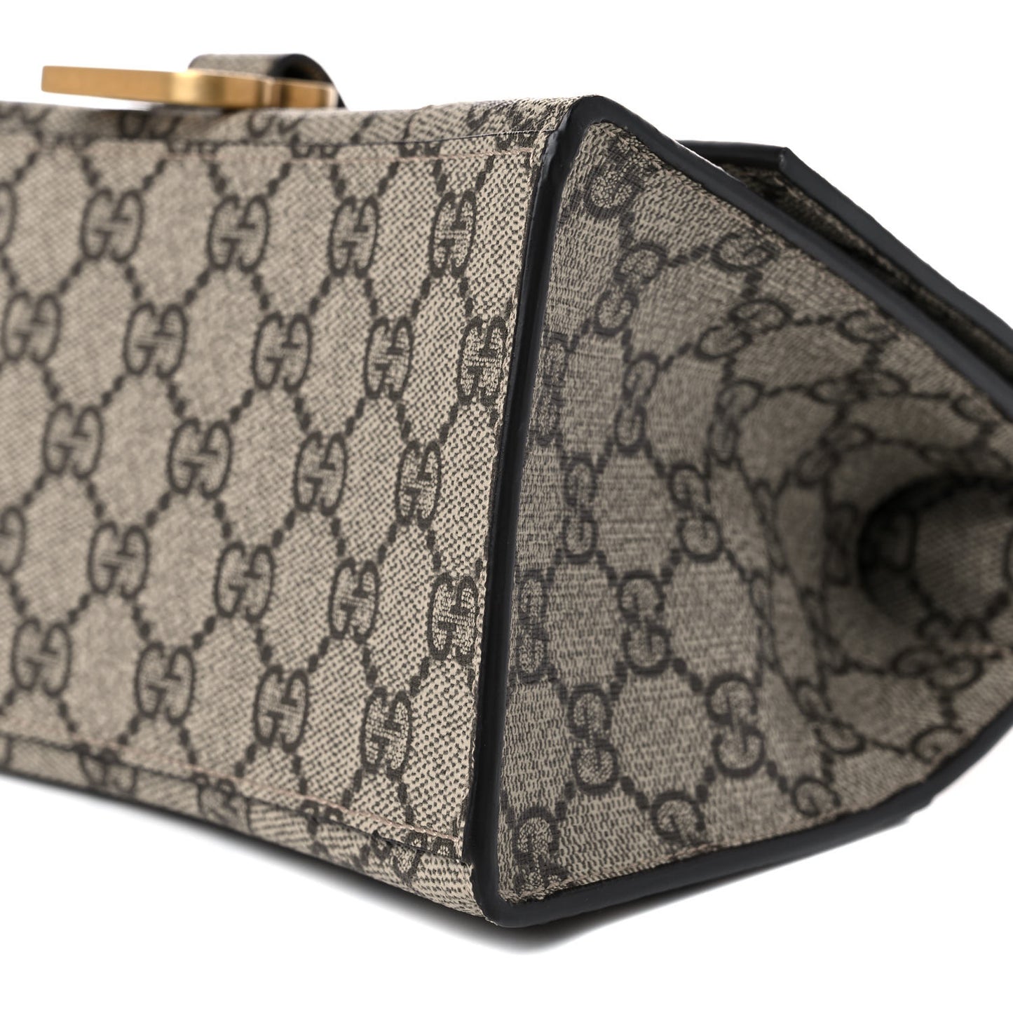 X GUCCI GG Supreme Monogram Small Hourglass Top Handle Bag Beige Ebony
