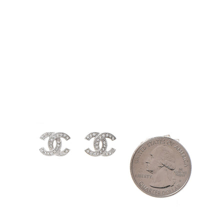 Chanel Crystal CC Earrings Silver 2 of 6