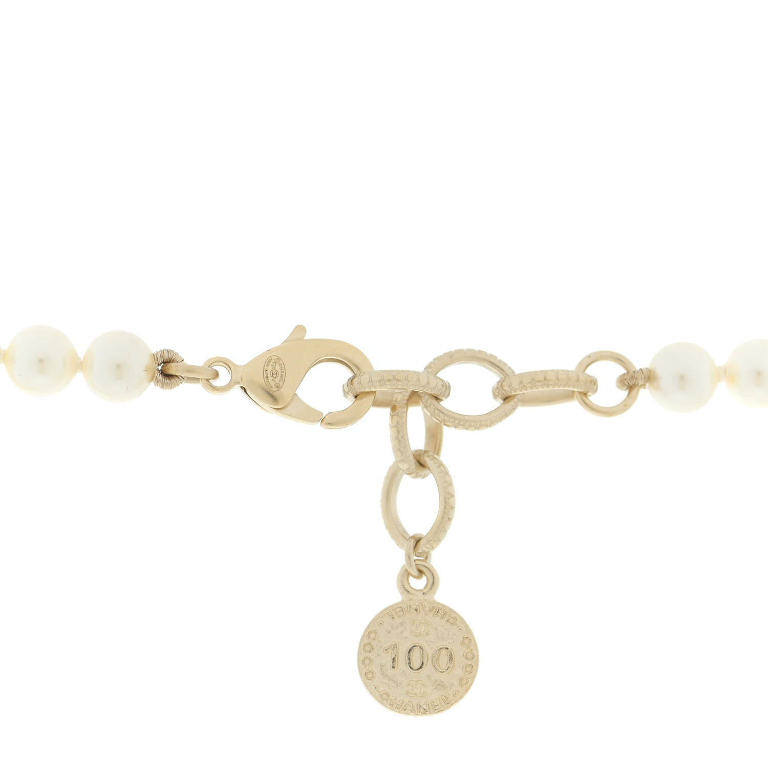 Chanel Pearl CC 100th Anniversary Necklace Light Gold 5 of 6
