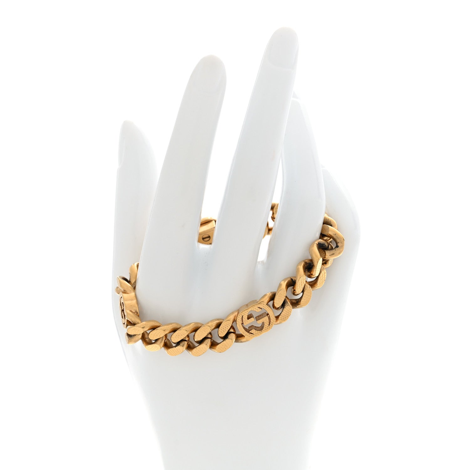 Gucci Metal Interlocking G Curb Chain Bracelet Gold 2 of 4