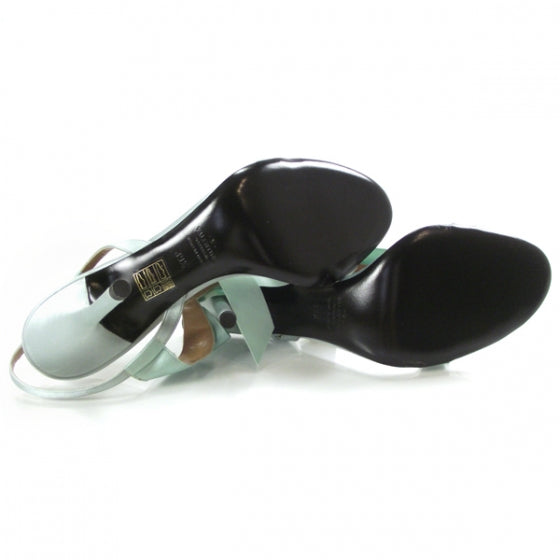 Satin Feather Sandals 39.5 Teal