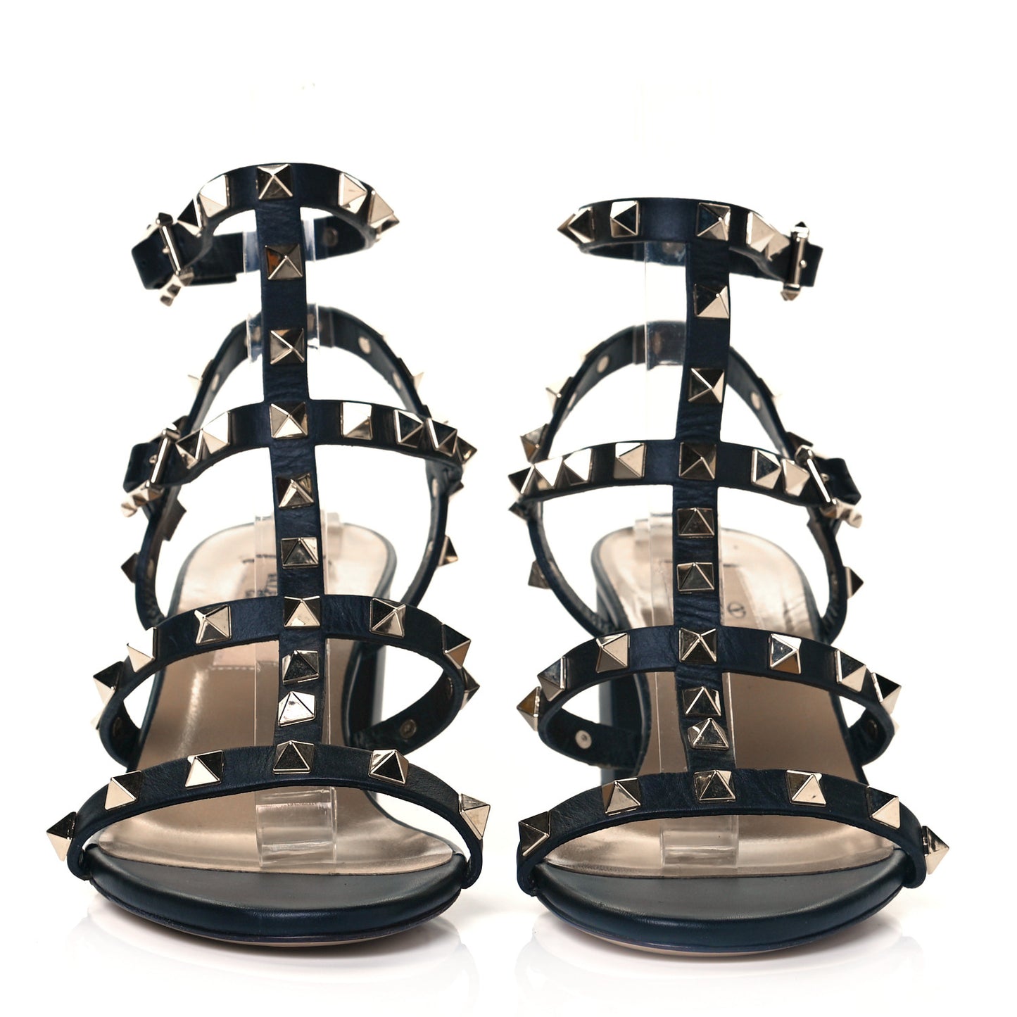 Calfskin Rockstud 60mm City Sandals 35.5 Black