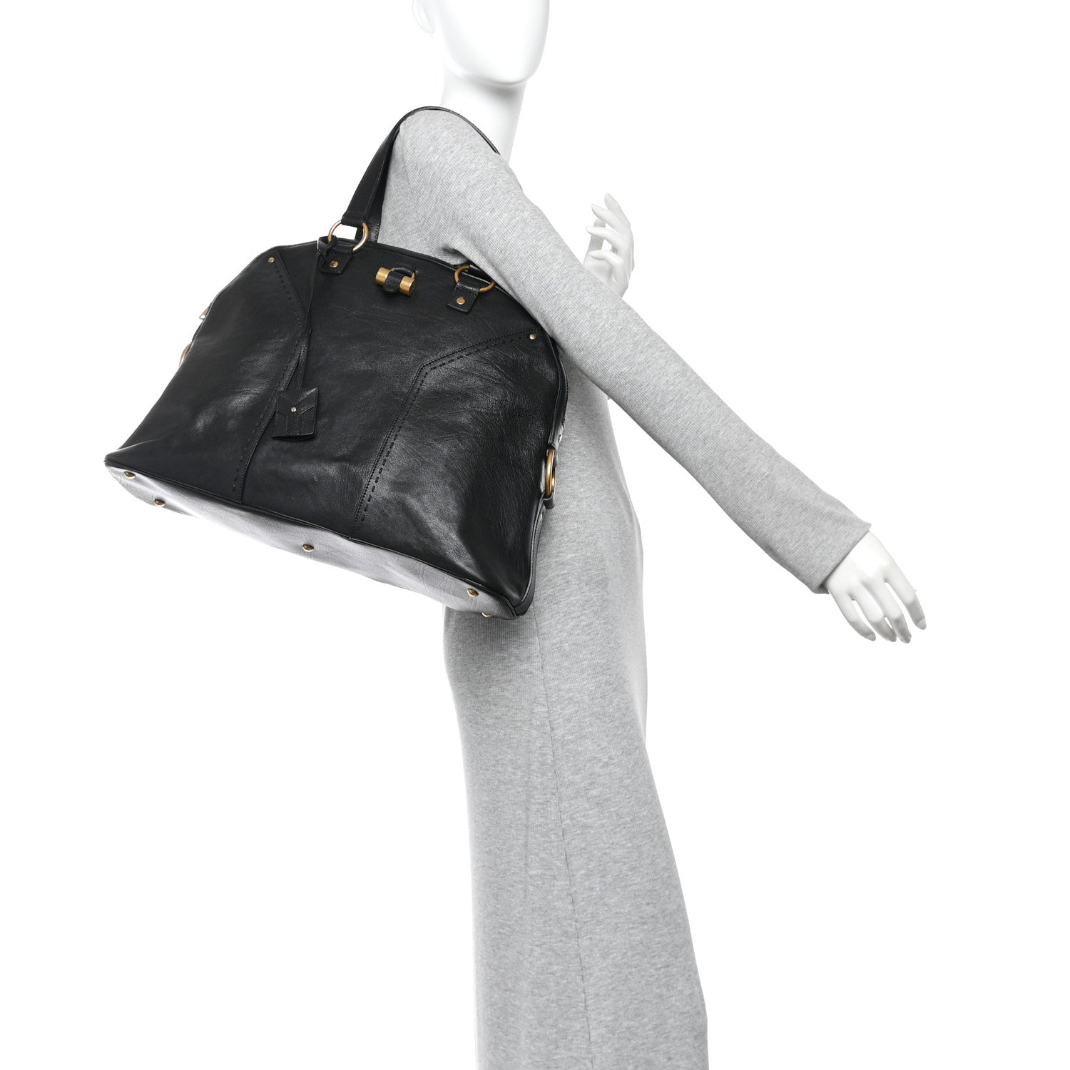 Saint Laurent Calfskin Oversized Muse Black 2 of 10