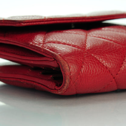 Chanel Caviar Quilted Compact French Flap Wallet Red 12 of 13