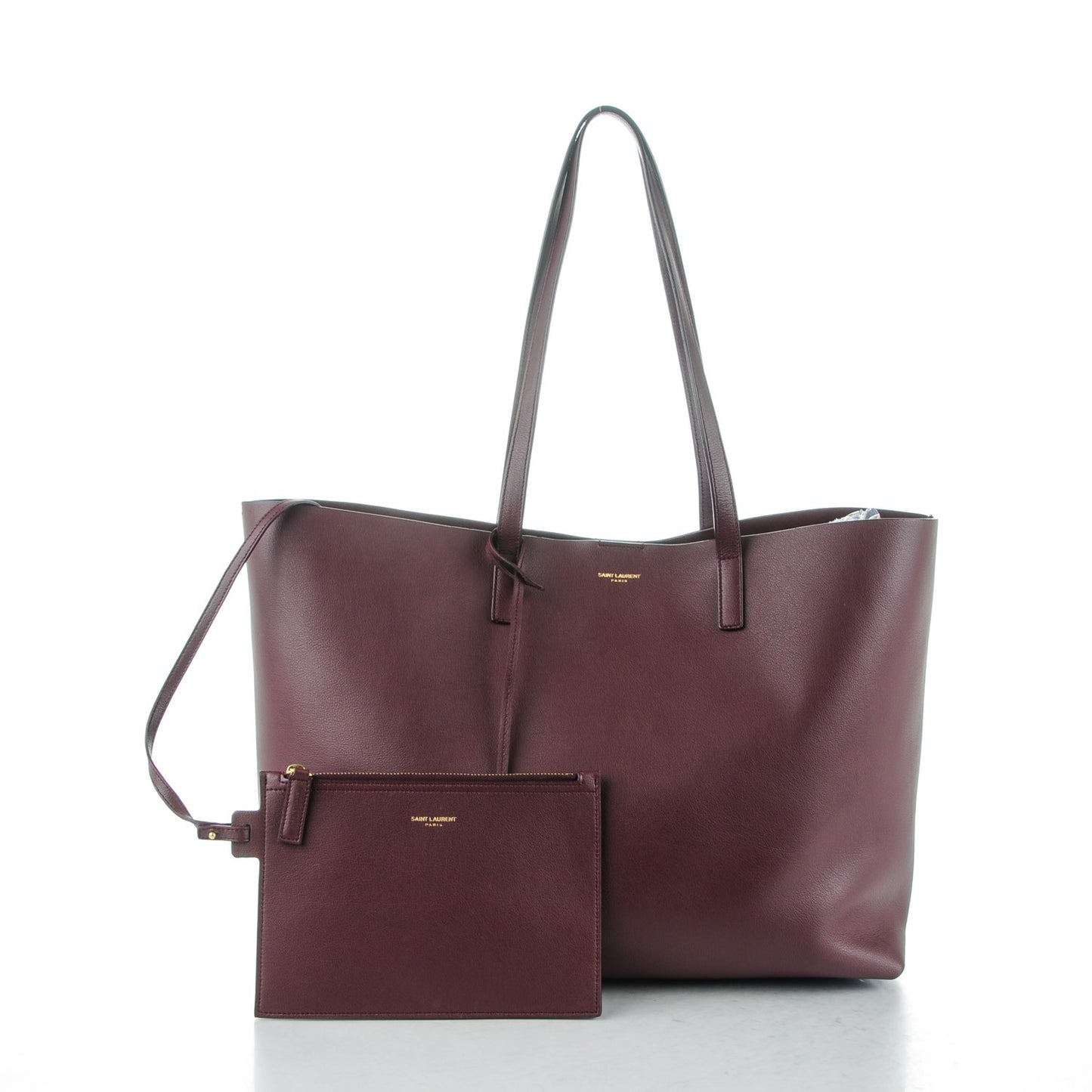 Calfskin Large Shopping Tote Bordeaux