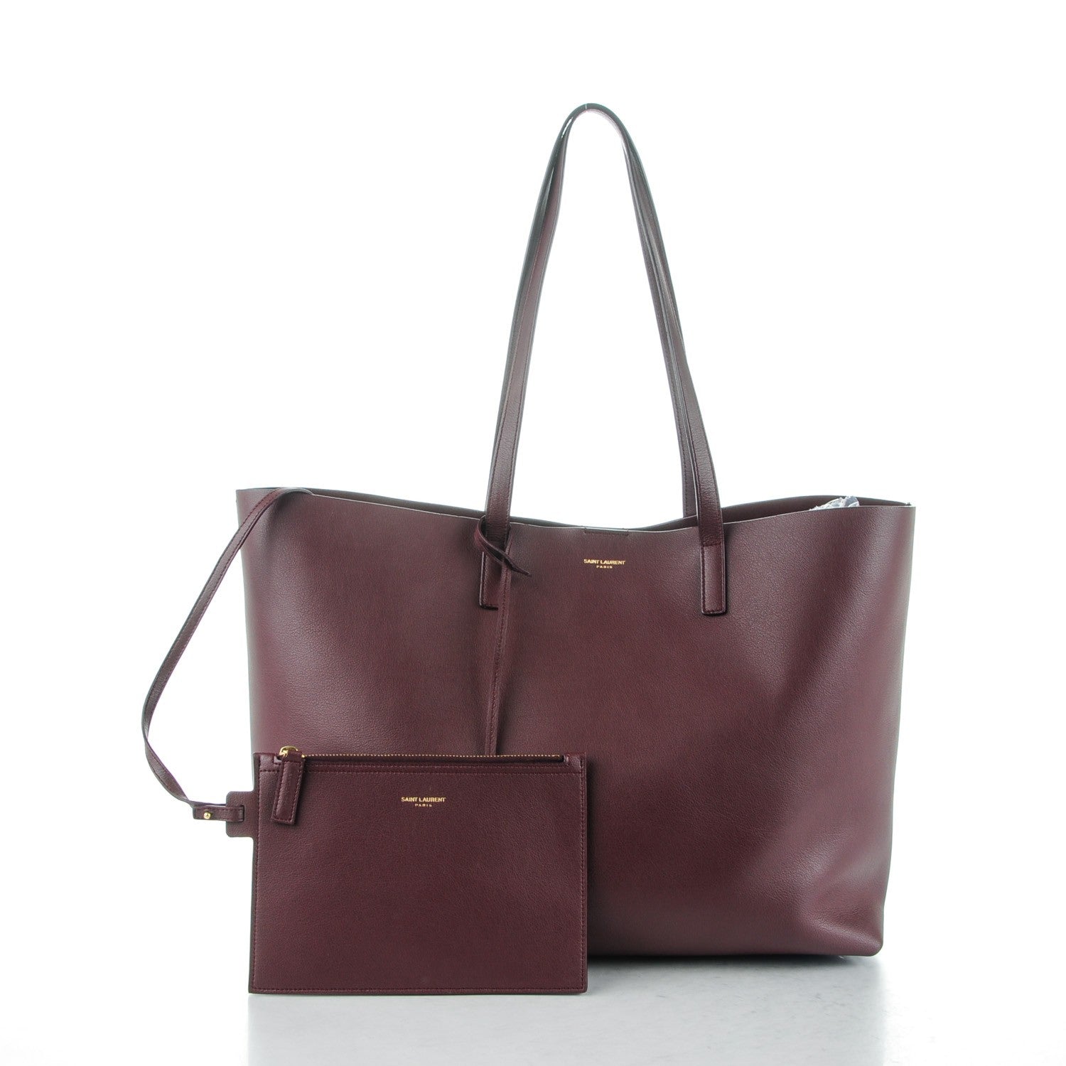 Saint Laurent Calfskin Large Shopping Tote Bordeaux 6 of 10