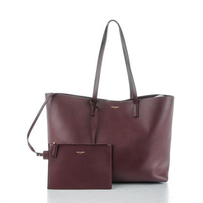 Saint Laurent Calfskin Large Shopping Tote Bordeaux 6 of 10