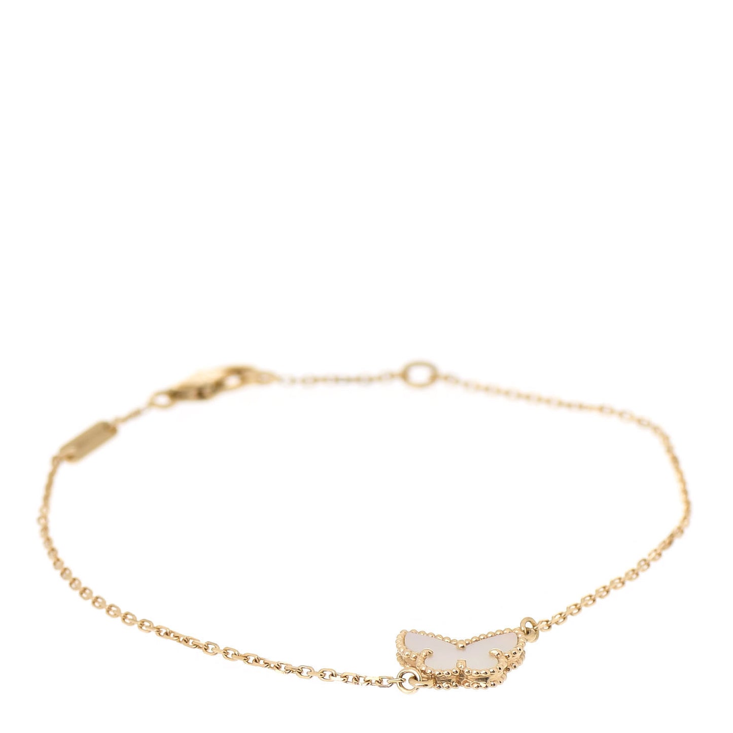 18K Yellow Gold Mother of Pearl Sweet Alhambra Butterfly Bracelet
