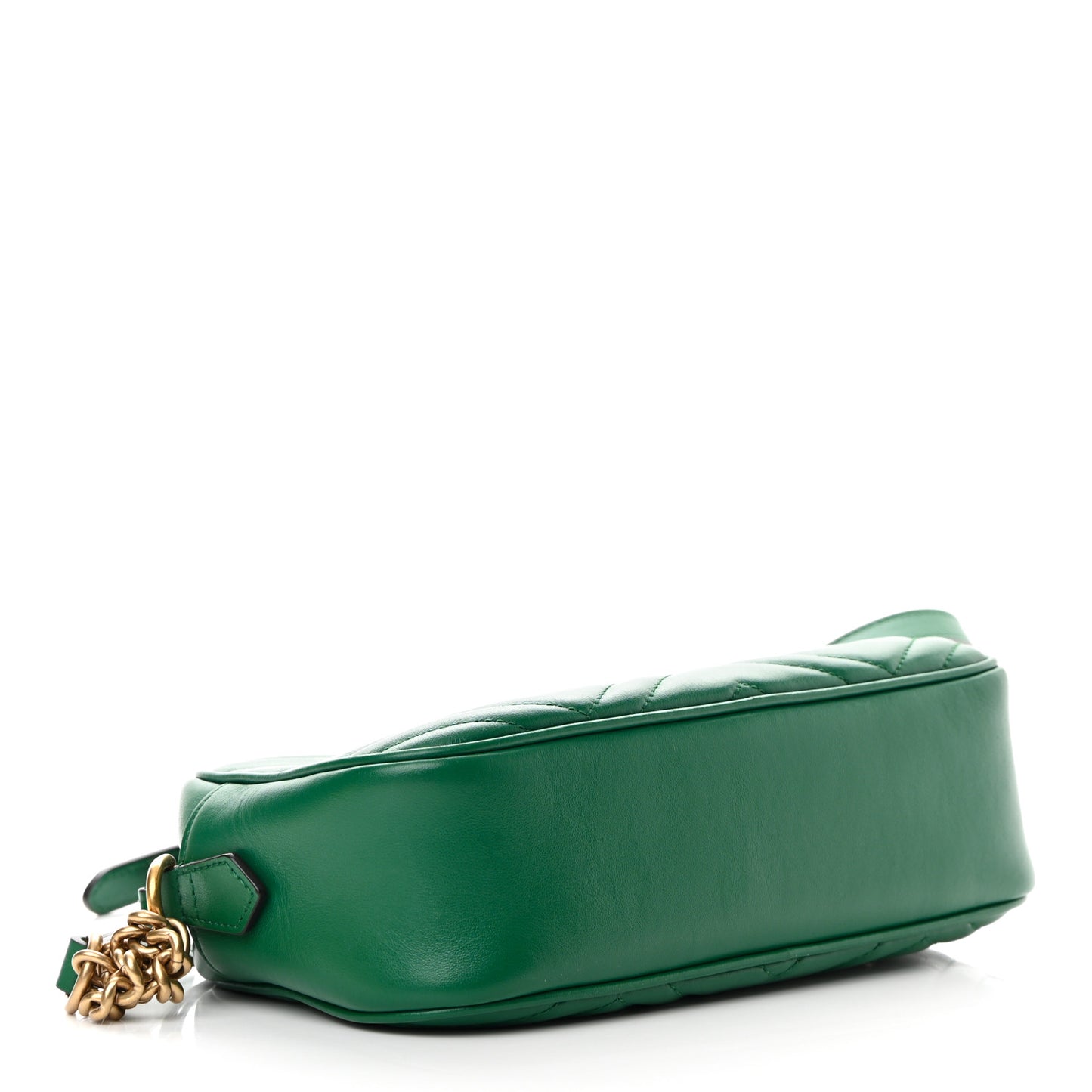 Calfskin Matelasse Small GG Marmont Chain Shoulder Bag Emerald Green