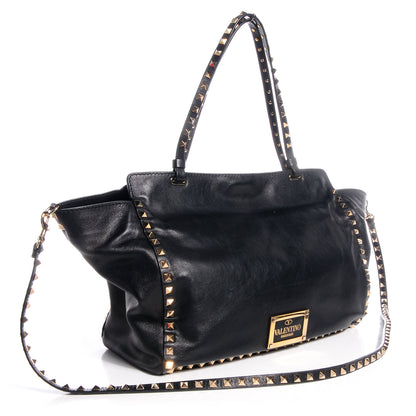 Valentino Garavani Vitello Medium Rockstud Tote Black 3 of 10