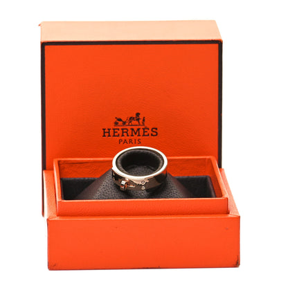 Hermes 18K Rose Gold Diamond PM Kelly Ring 53 6.25 5 of 5