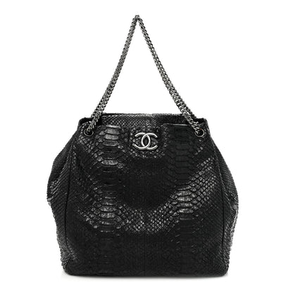 Chanel Snakeskin Accordion Tote Black 1 of 15