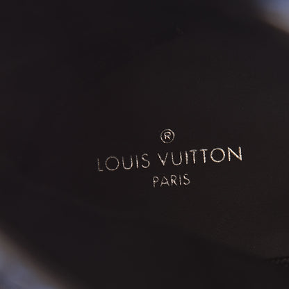 Louis Vuitton Tweed Calfskin Wonderland Ranger Boots 38.5 Blue Black 6 of 8