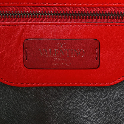 Valentino Garavani X UNDERCOVER Calfskin Print Rockstud Shoulder Tote Black 7 of 9