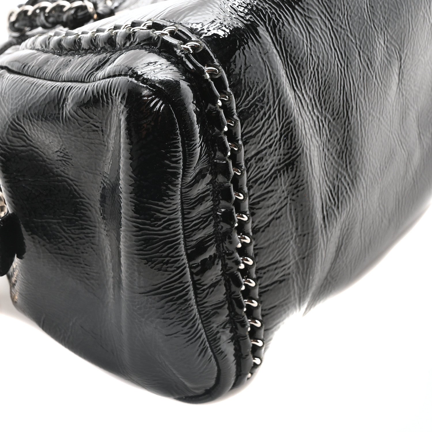 Chanel Patent Medium Luxe Ligne Bowler Black 9 of 10