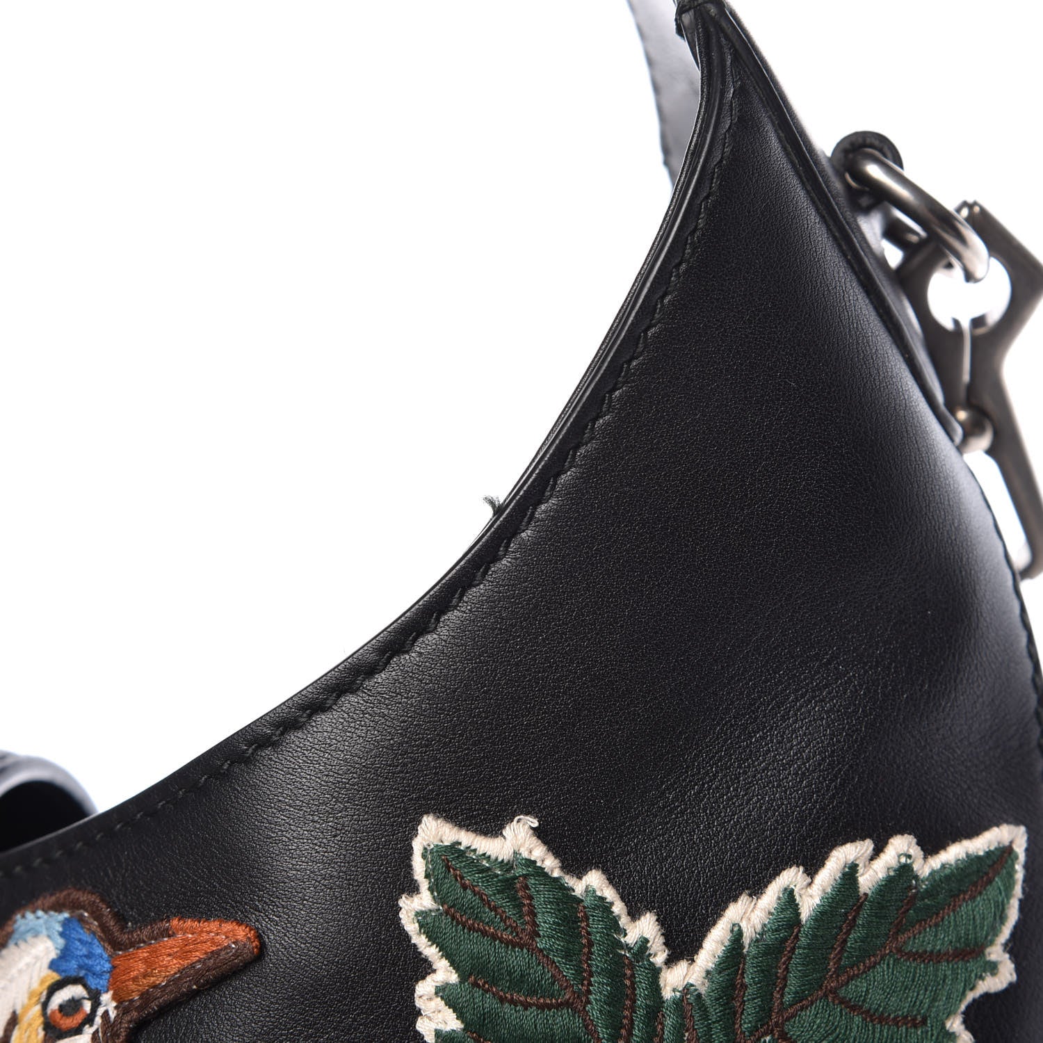 Gucci Calfskin Web Garden Collection Embroidered Medium Dionysus Hobo Black 13 of 13