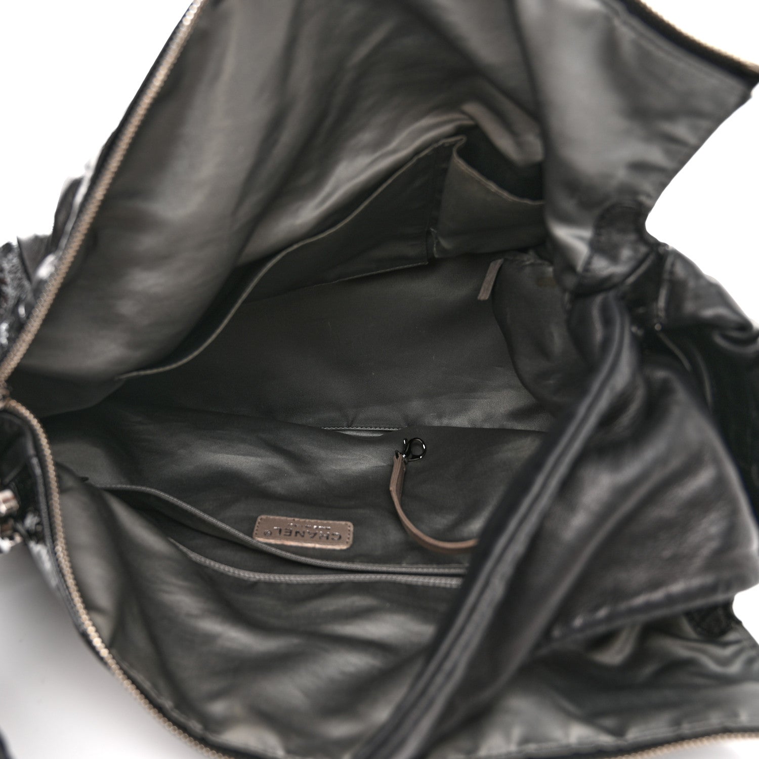 Chanel Lambskin Patent Calfskin Brooklyn Patchwork Hobo Black 5 of 10