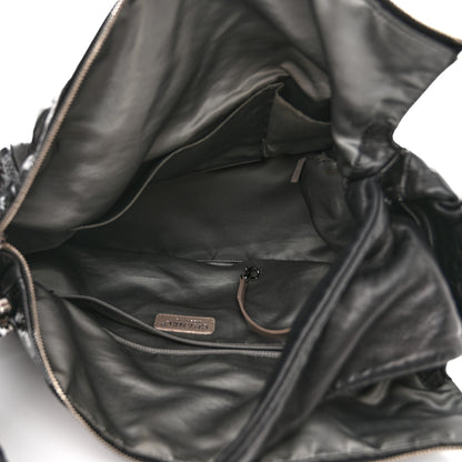Chanel Lambskin Patent Calfskin Brooklyn Patchwork Hobo Black 5 of 10