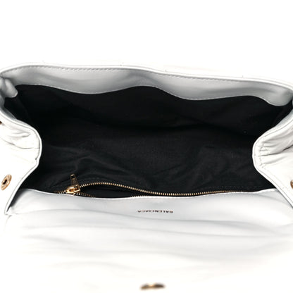 Balenciaga Nappa Calfskin Quilted Touch B Puffy Clutch White 5 of 14