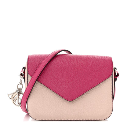 Christian Dior CHRISTIAN DIOR Bullcalf Diorissimo Promenade Envelope Pouch Fuchsia Rose Poudre 1 of 15