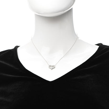 Tiffany Platinum Diamond Small Heart Pendant Necklace 2 of 5