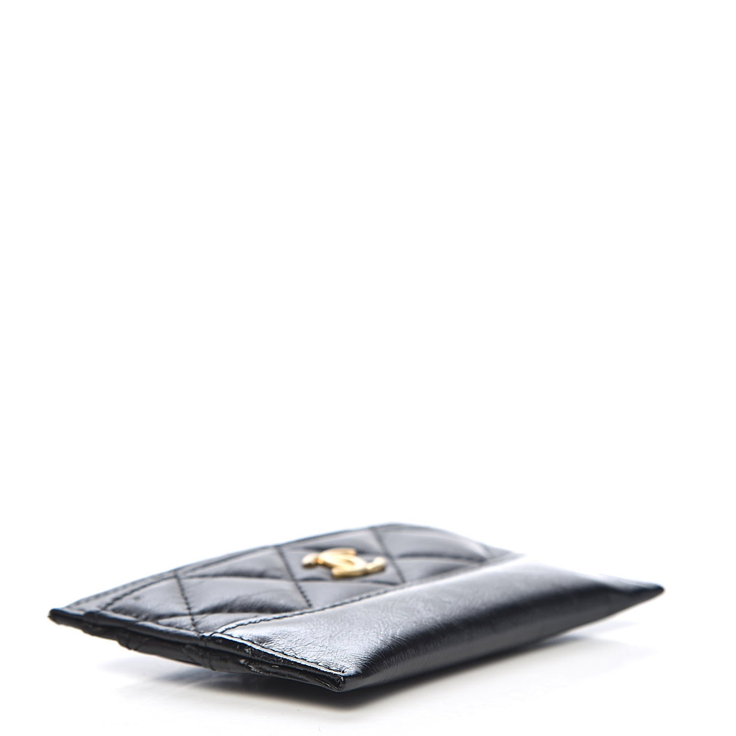 Chanel Aged Calfskin Quilted Gabrielle Card Holder Black 4 of 9