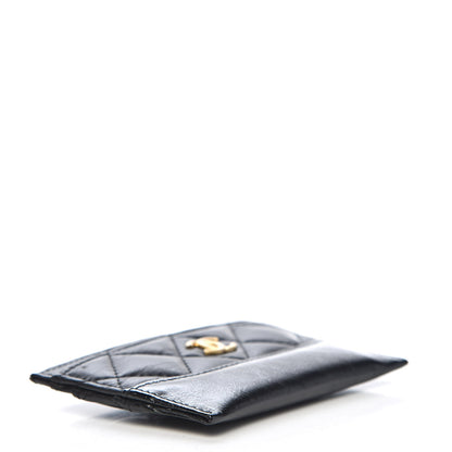 Chanel Aged Calfskin Quilted Gabrielle Card Holder Black 4 of 9