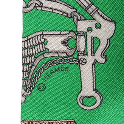 Hermes Silk Mors Et Gourmettes Remix Twilly Vert Vif Bleu Fuchsia 5 of 5