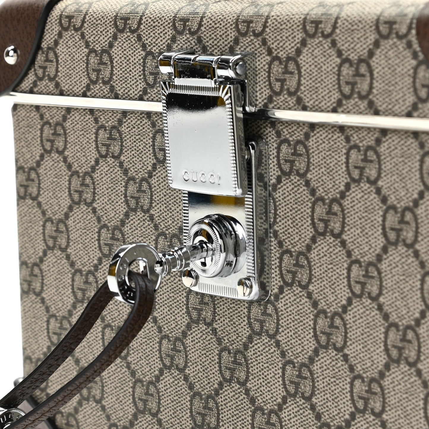 GG Supreme Monogram Globe-Trotter Beauty Case Brown
