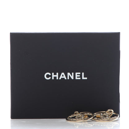 Chanel Crystal Chain Chanel Strass CC Drop Earrings Gold 5 of 5