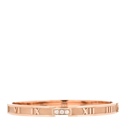 Tiffany 18K Rose Gold Diamond Atlas Closed Hinged Bangle Bracelet 1 of 4