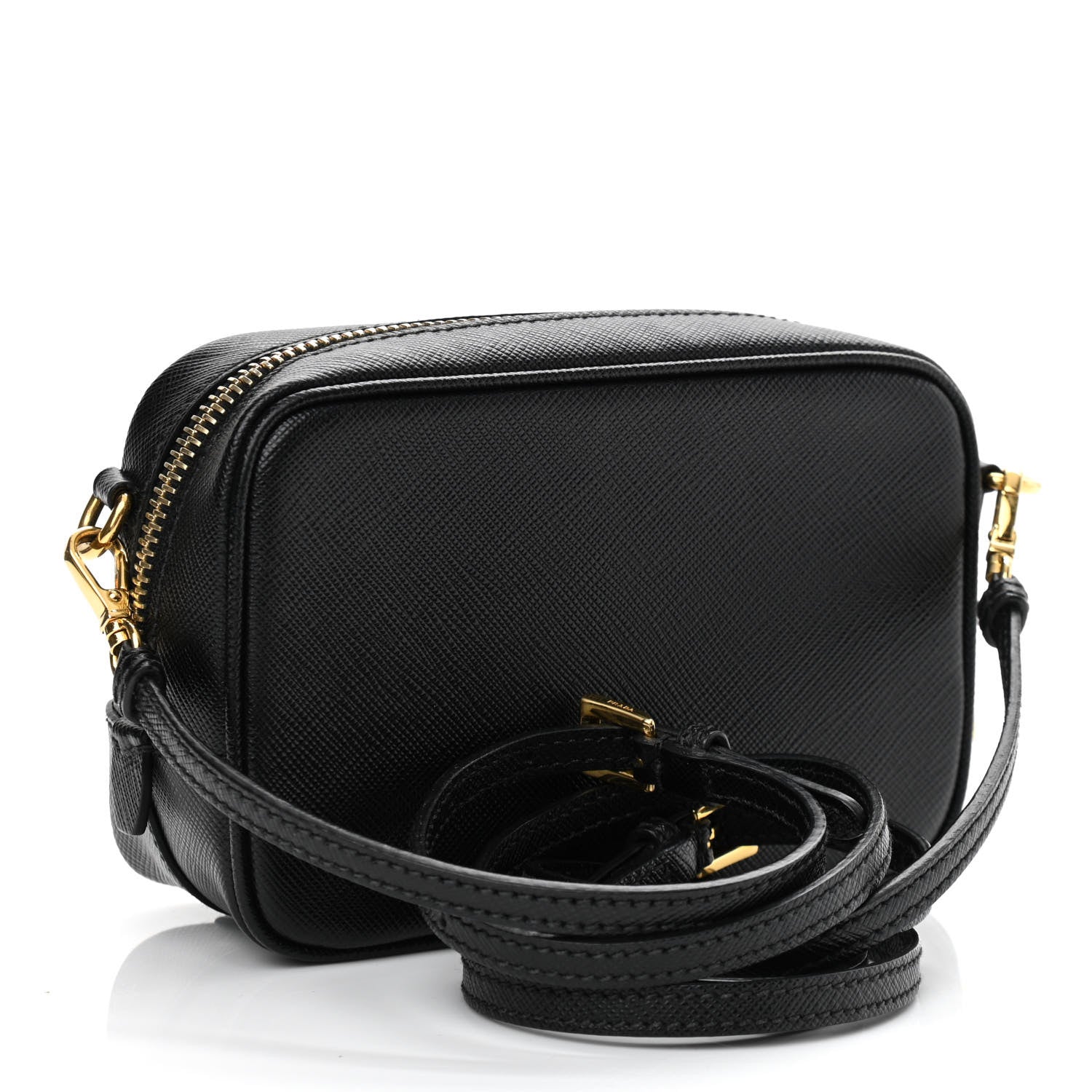 Prada Saffiano Mini Camera Crossbody Bag Black 2 of 10
