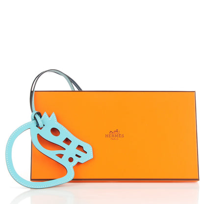 Hermes Swift Paddock Cheval Horse Bag Charm Colvert Bleu Atoll 4 of 4