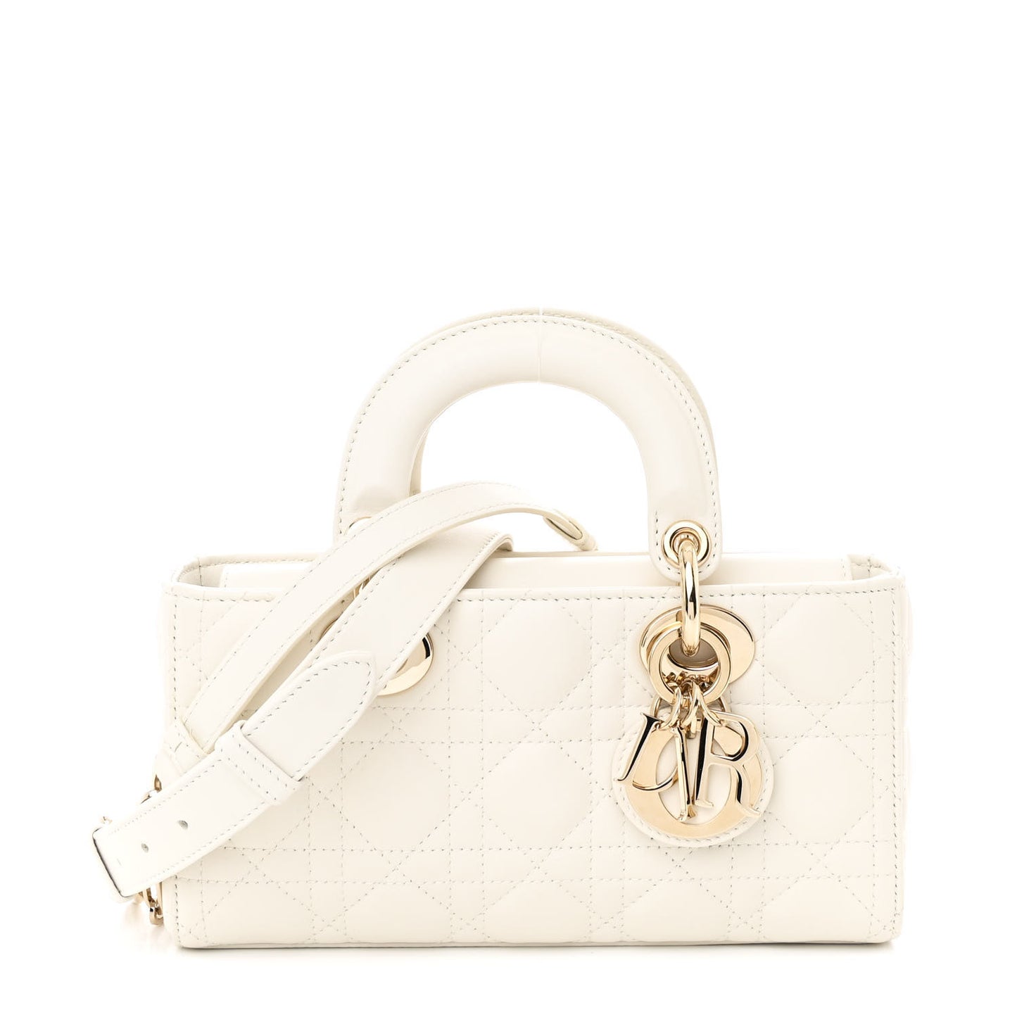 Lambskin Cannage Small Lady D-Joy Latte