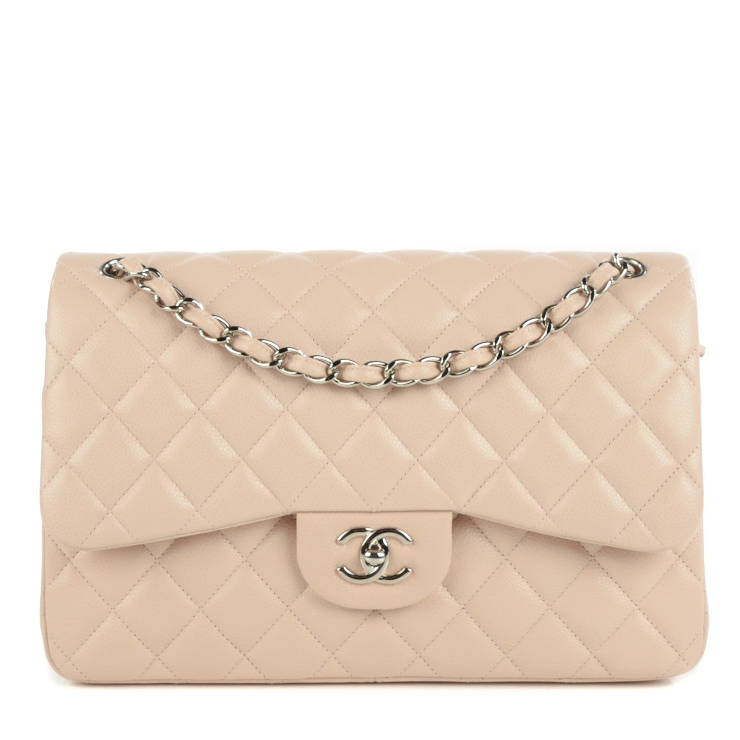 Chanel Caviar Quilted Jumbo Double Flap Light Pink 1 of 9