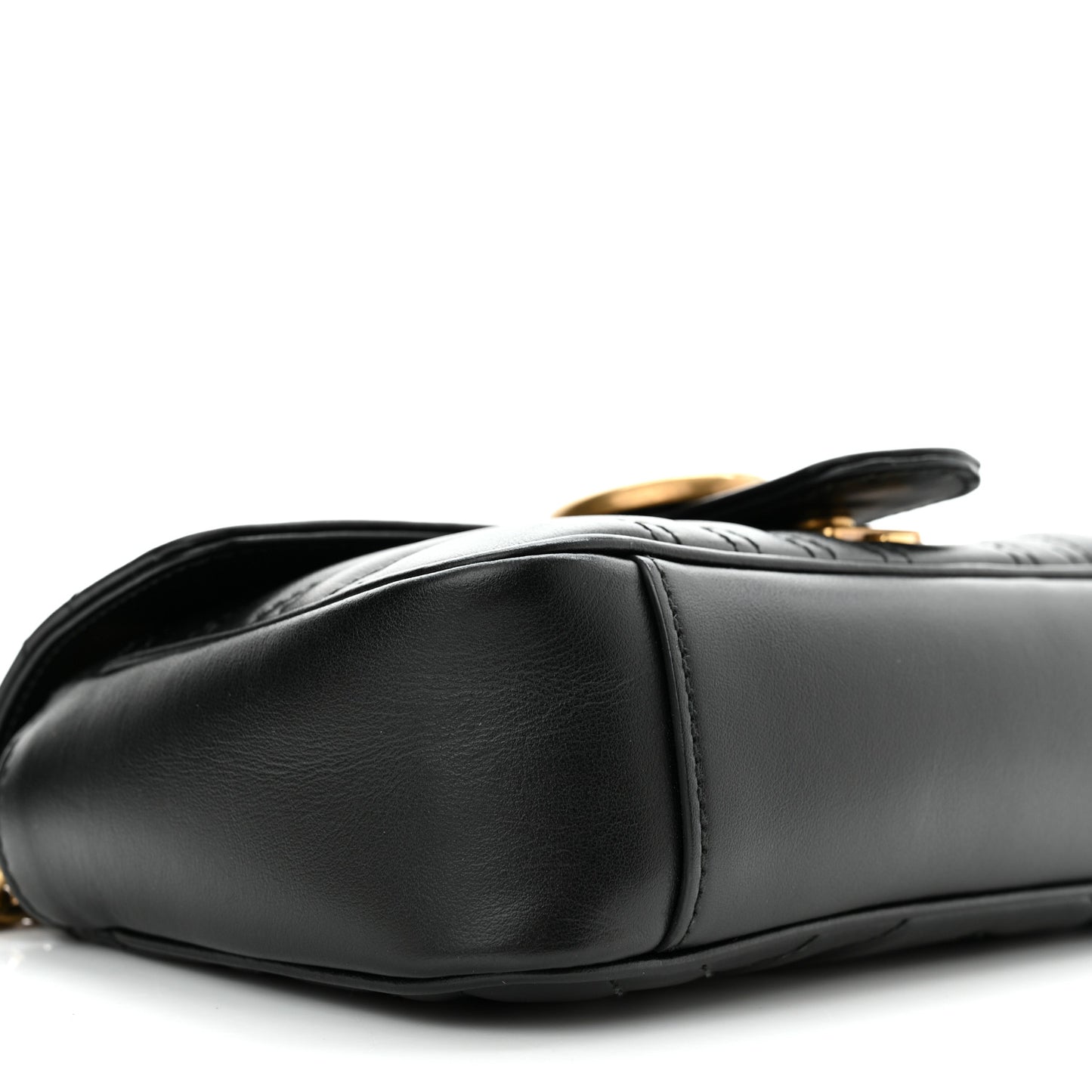 Calfskin Matelasse Mini GG Marmont Shoulder Bag Black