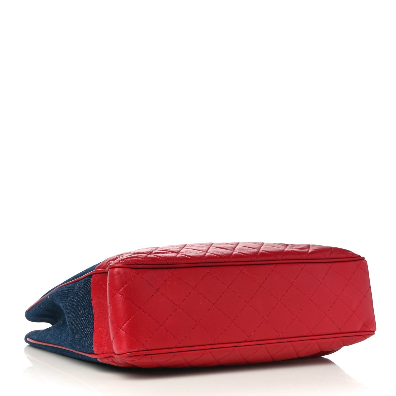 Chanel Denim Lambskin Tote Blue Red 4 of 12