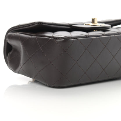 Chanel Lambskin Quilted Mini Rectangular Flap Dark Brown 9 of 13